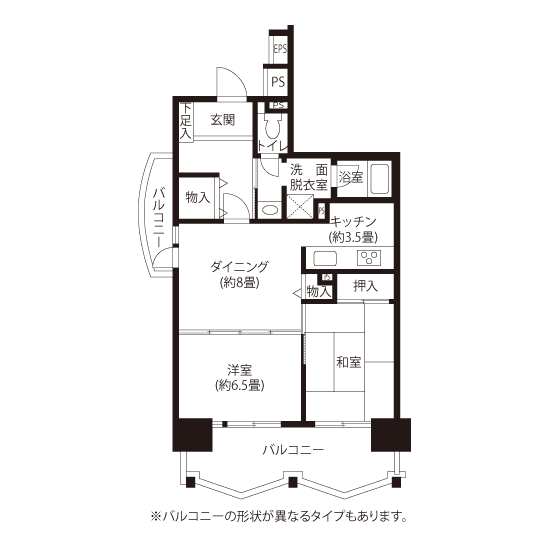 A5122タイプの間取り図