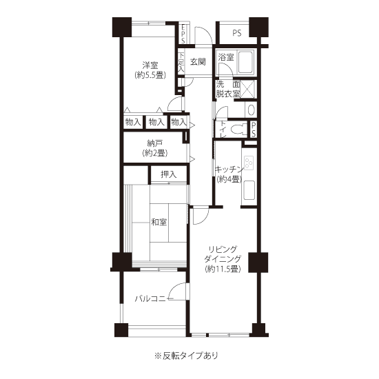 A5124タイプの間取り図