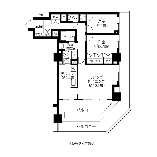 トミンタワー東雲 A5101 間取り図