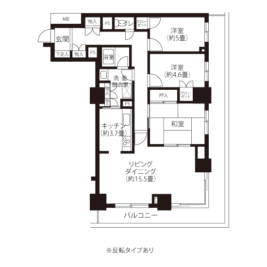 トミンタワー東雲 A5102 間取り図