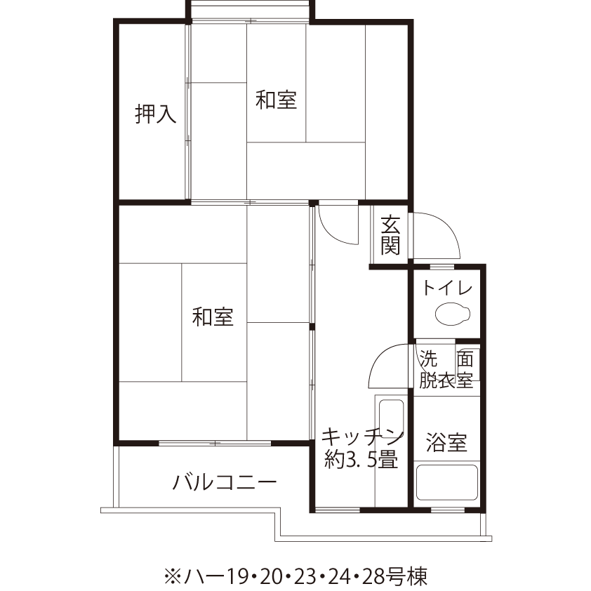 ﾊ-24-405号室の間取り図サムネイル