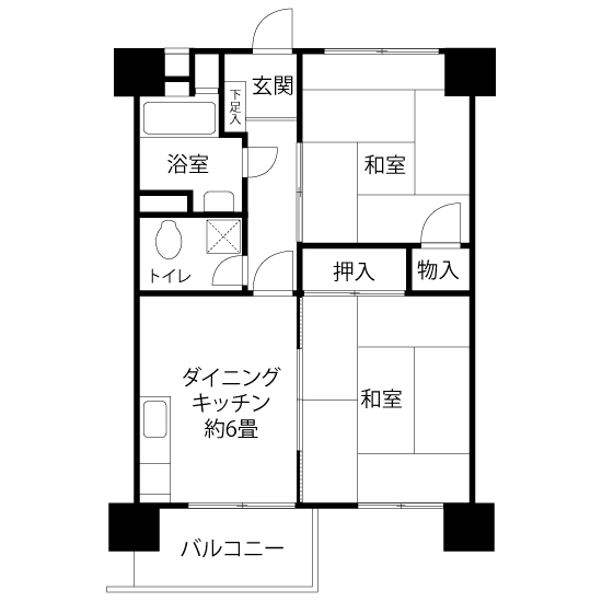 L1021タイプの間取り図