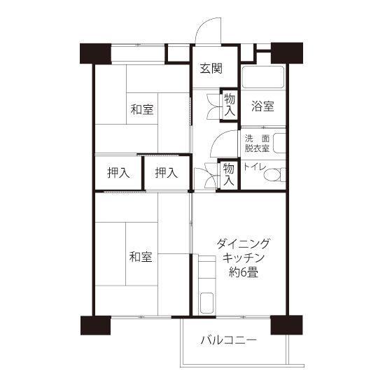 L1061タイプの間取り図