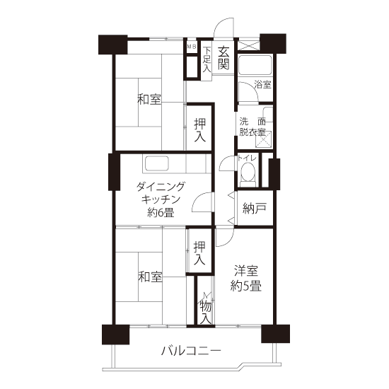 1-1301号室の間取り図サムネイル