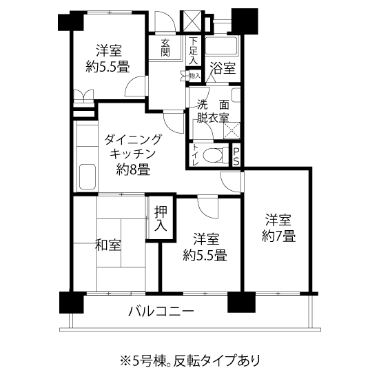 コーシャハイム南葛西五丁目 A1524 間取り図