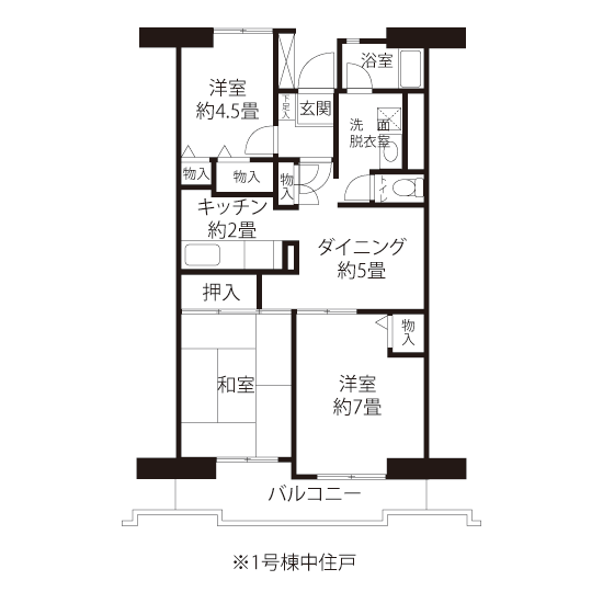 1-1402号室の間取り図サムネイル
