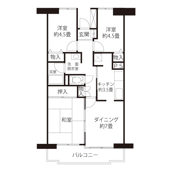 2-402号室の間取り図サムネイル