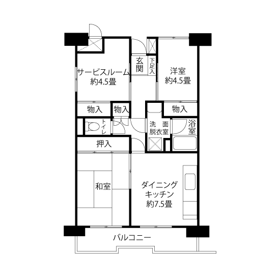 コーシャハイム光が丘第四 A1571 間取り図