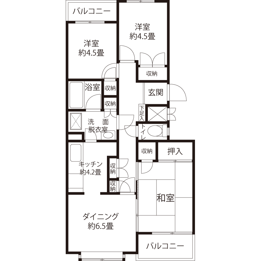 A1582タイプの間取り図