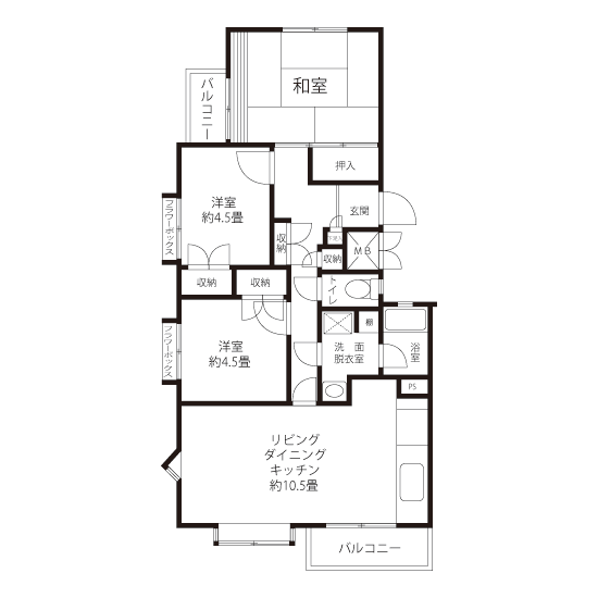 A1583タイプの間取り図