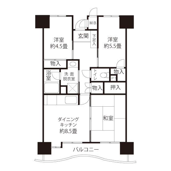 A1623タイプの間取り図