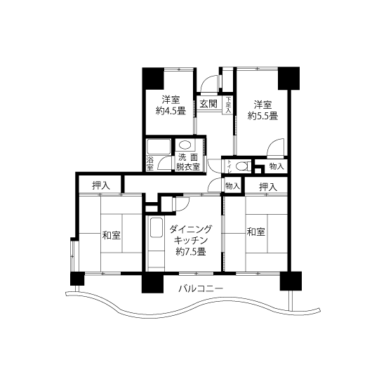コーシャハイム白鬚東 A1625 間取り図