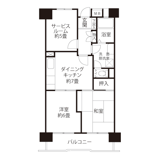 コーシャハイム春江町五丁目 A1631 間取り図