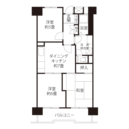 A1632タイプの間取り図