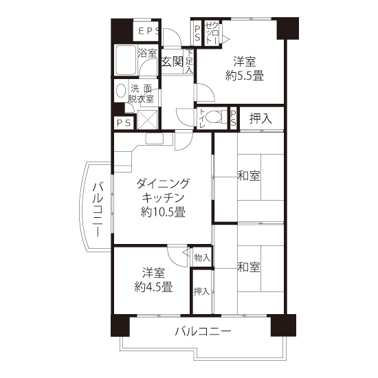 A1664タイプの間取り図