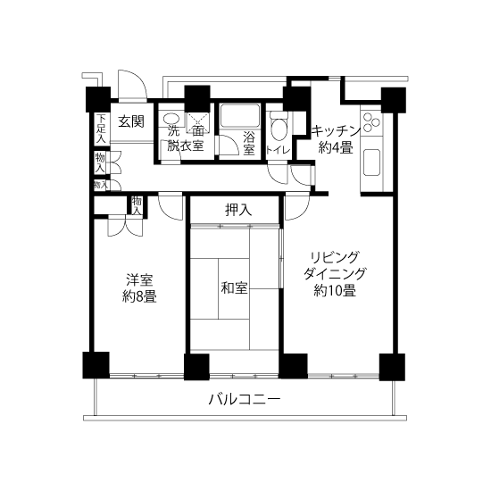 コーシャタワー佃 A1674 間取り図