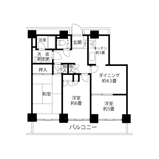 コーシャタワー佃 A1675 間取り図
