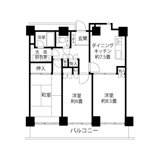 A1675タイプの間取り図