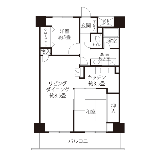 コーシャハイム緑四丁目 A1682 間取り図