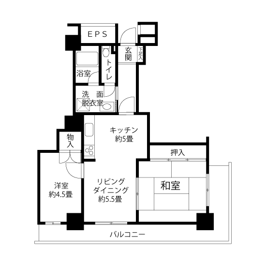 A1702タイプの間取り図
