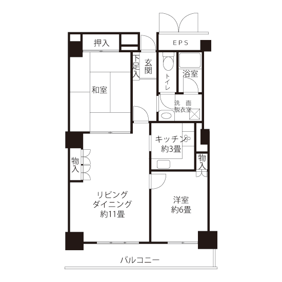 1-1702号室の間取り図サムネイル