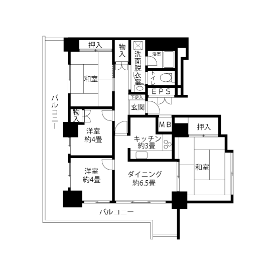 A1705タイプの間取り図