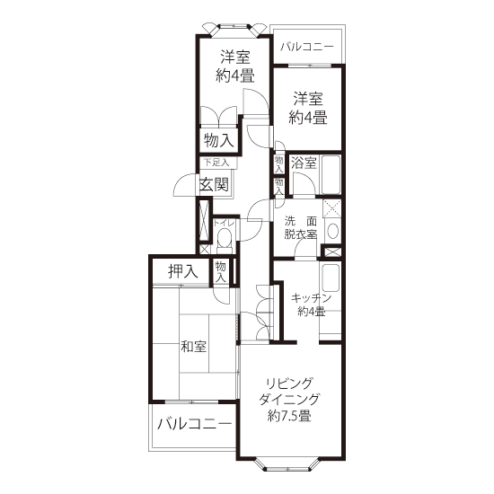 A1722タイプの間取り図