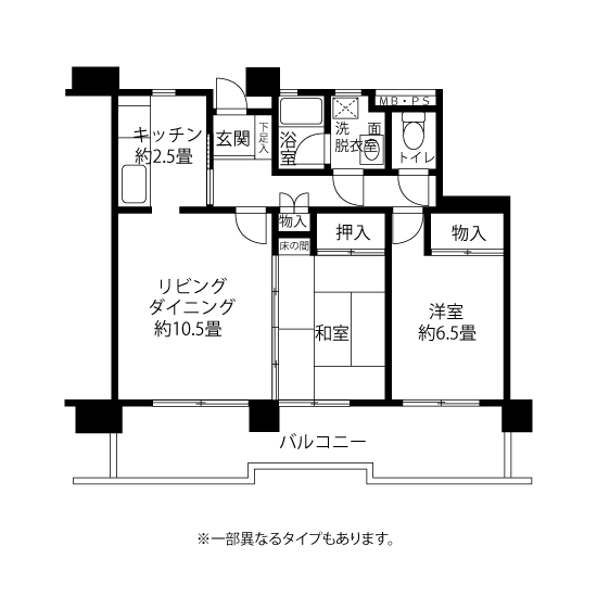 1-102号室の間取り図サムネイル