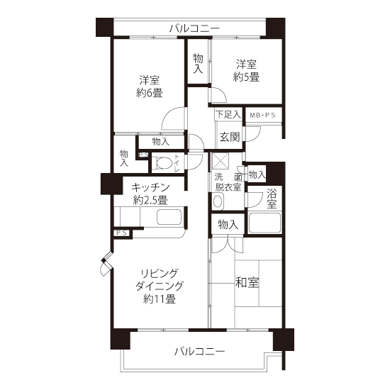 コーシャハイム南大沢五丁目 A1732 間取り図