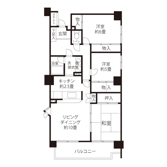 11-303号室の間取り図サムネイル