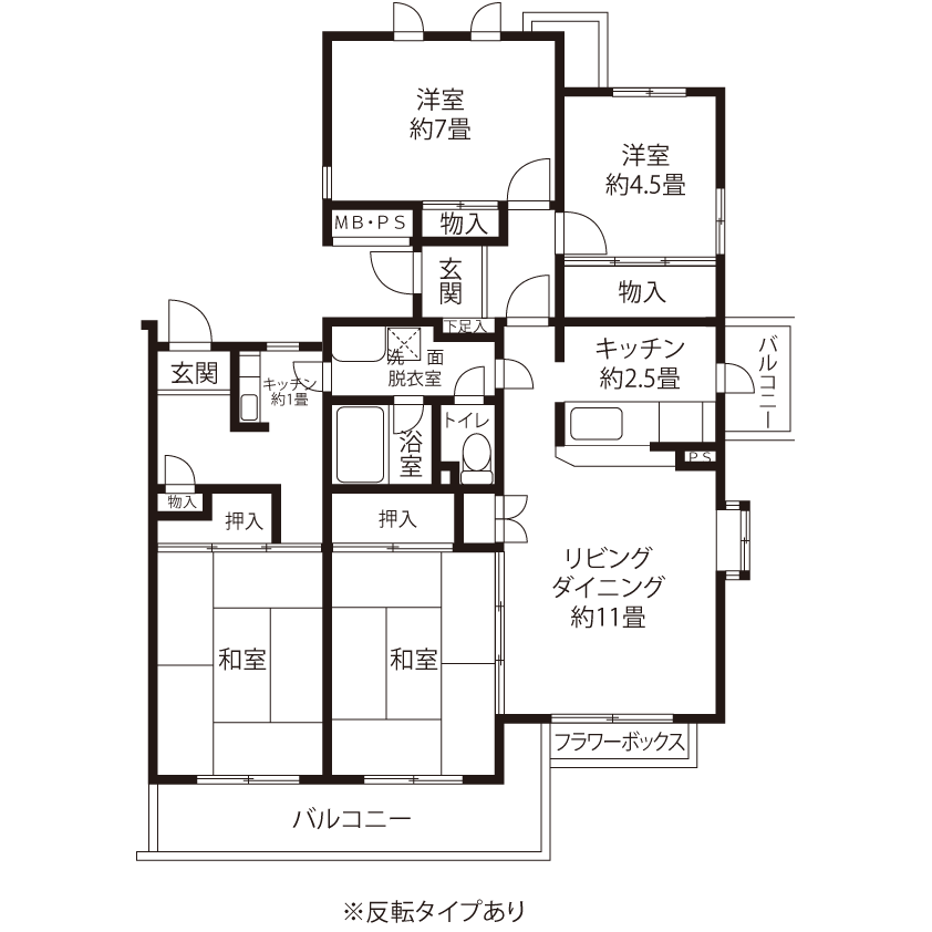 A1733タイプの間取り図