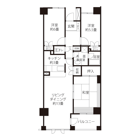 1-404号室の間取り図サムネイル