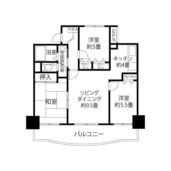 A1802タイプの間取り図
