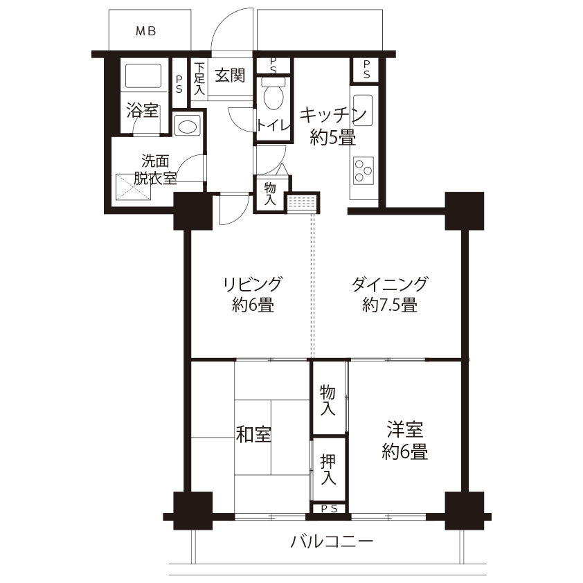 A5062タイプの間取り図