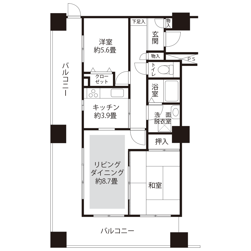 1-1410号室の間取り図サムネイル