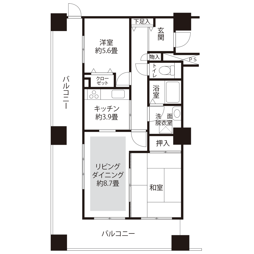 エミエルタワー竹の塚 A6023 間取り図
