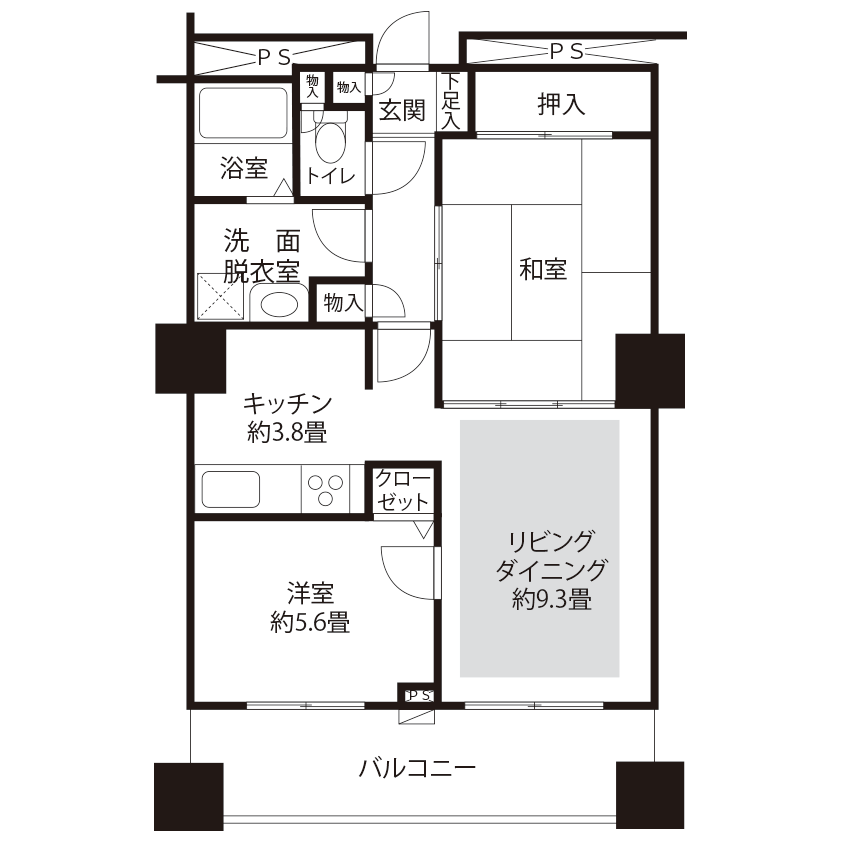 1-1402号室の間取り図サムネイル
