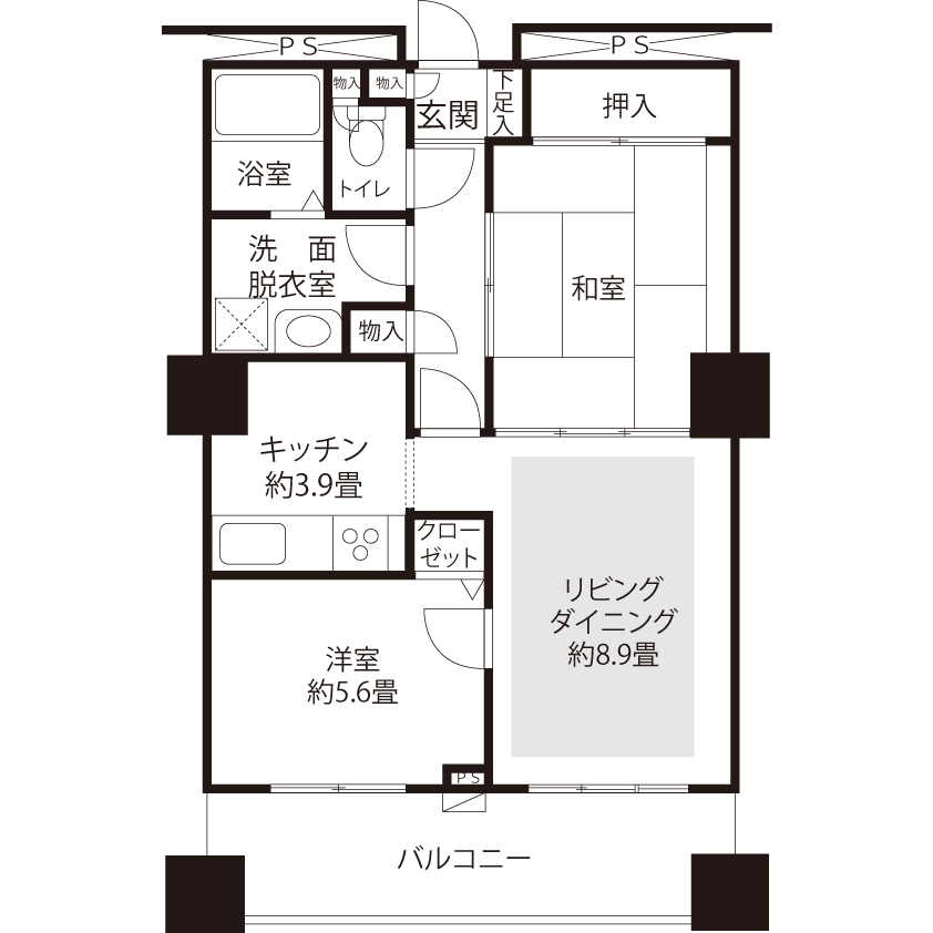 エミエルタワー竹の塚 A6023 間取り図