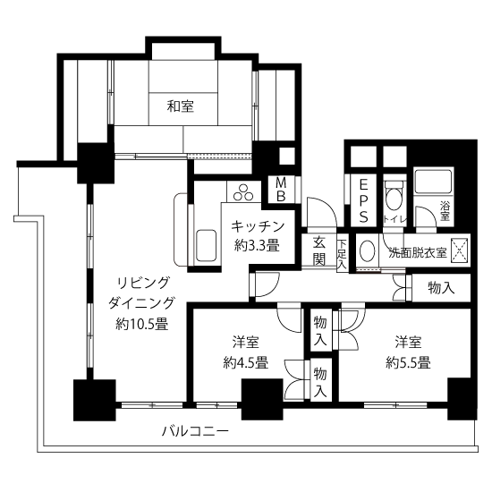 C1704タイプの間取り図