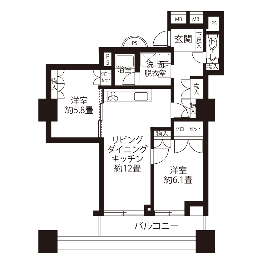 トミンタワー東雲 C5104 間取り図