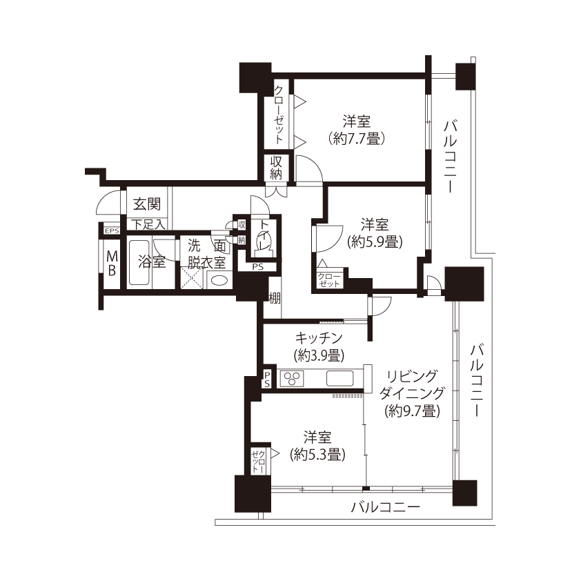 C5153タイプの間取り図