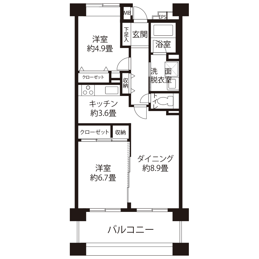 5-607号室の間取り図サムネイル