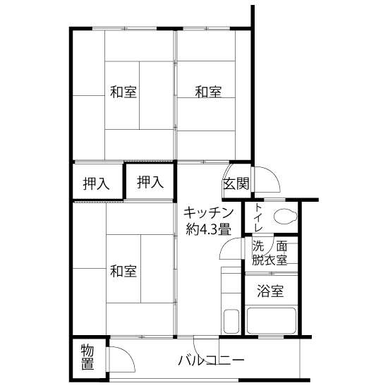 G1041タイプの間取り図