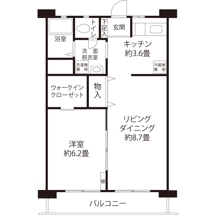 H1071タイプの間取り図