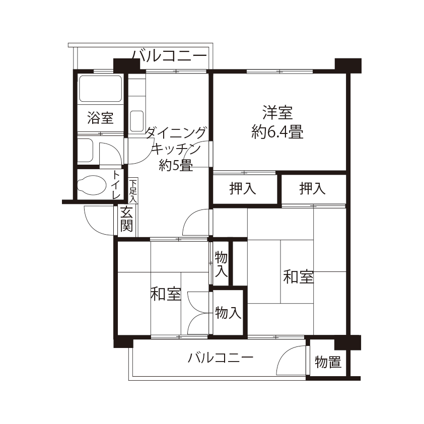H1124タイプの間取り図