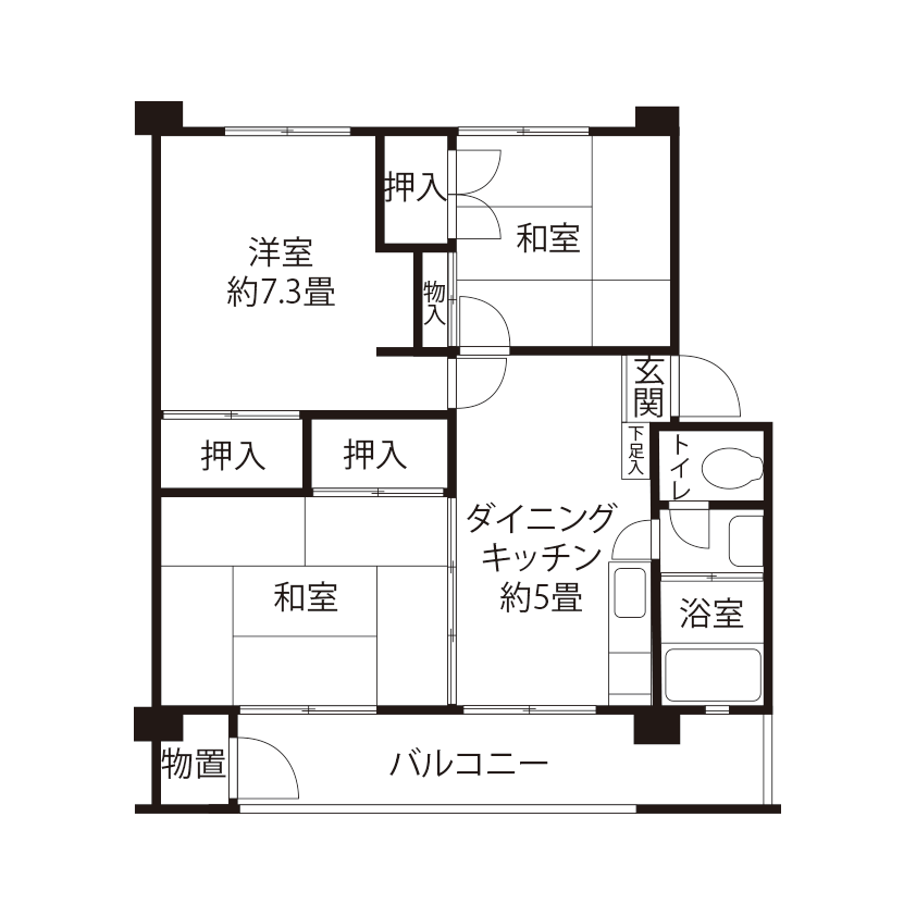 50-3-502号室の間取り図サムネイル