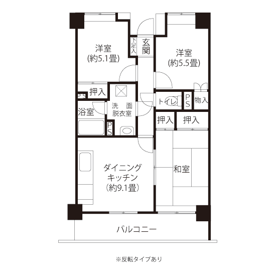 1-109号室の間取り図サムネイル