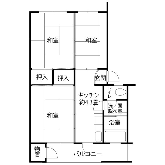 L1041タイプの間取り図