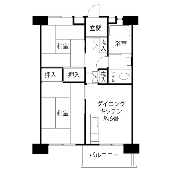 L1051タイプの間取り図