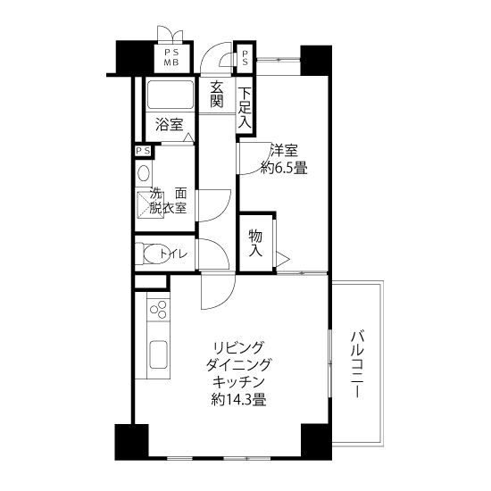 コーシャハイム港南三丁目 L1822 間取り図